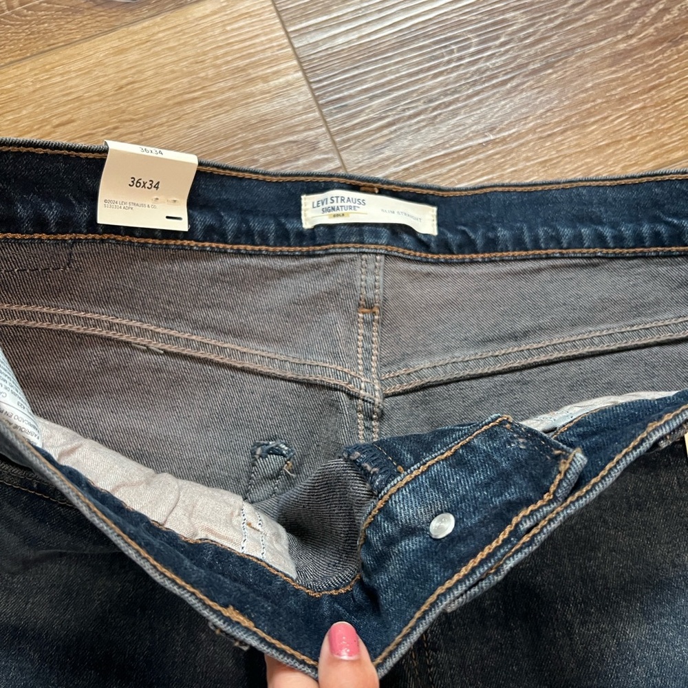 Levi's Dark Blue Straight Jeans - Picture 3 of 6